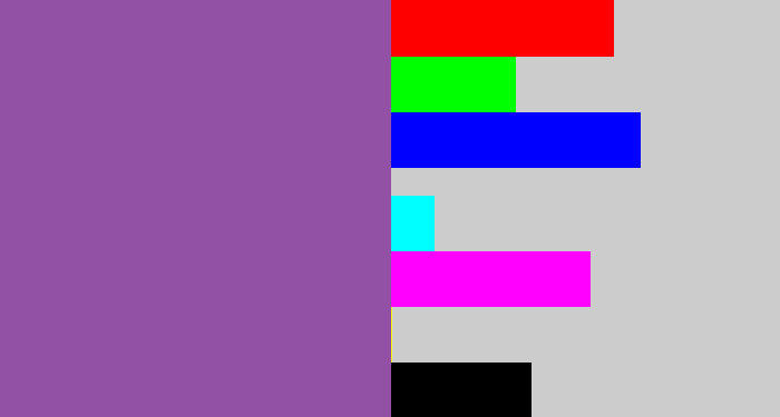 Hex color #9251a4 - medium purple