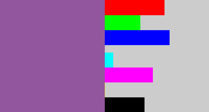 Hex color #92569e - purpleish