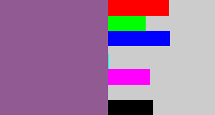 Hex color #925a93 - purplish