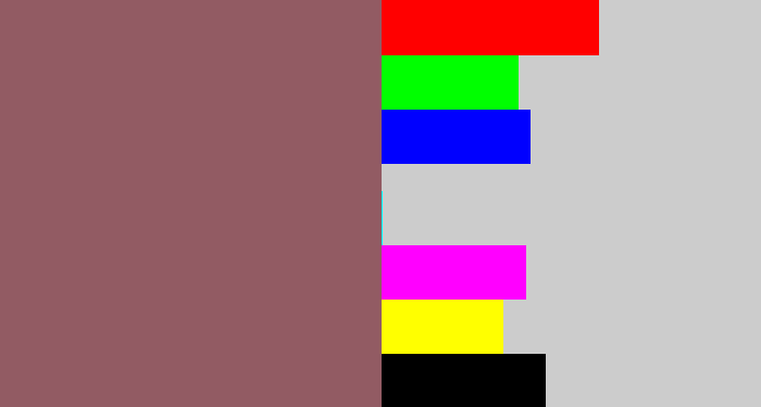 Hex color #925b63 - dark mauve