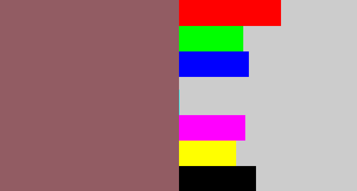 Hex color #925c63 - dark mauve