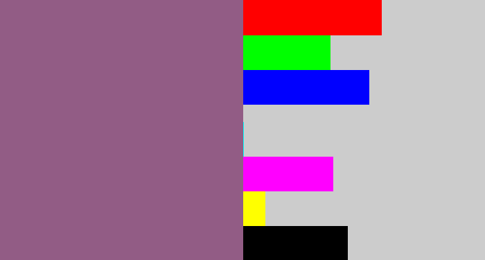 Hex color #925c85 - purplish