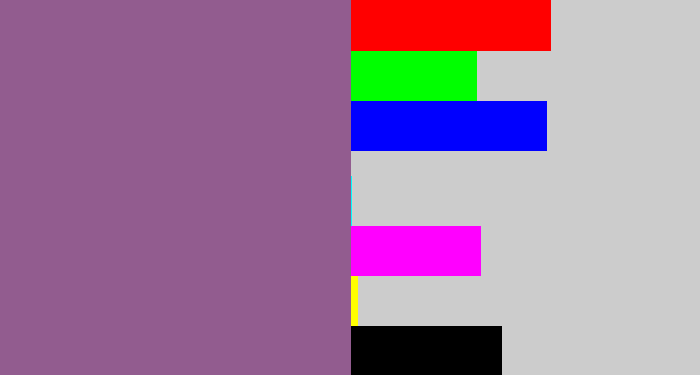 Hex color #925c8f - purplish