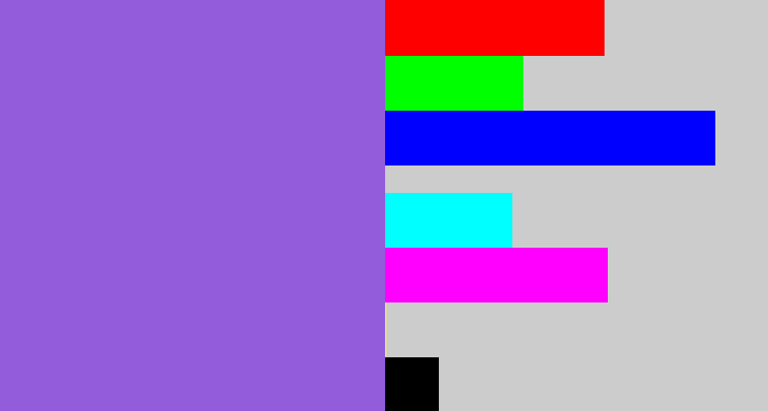 Hex color #925cdb - purpley