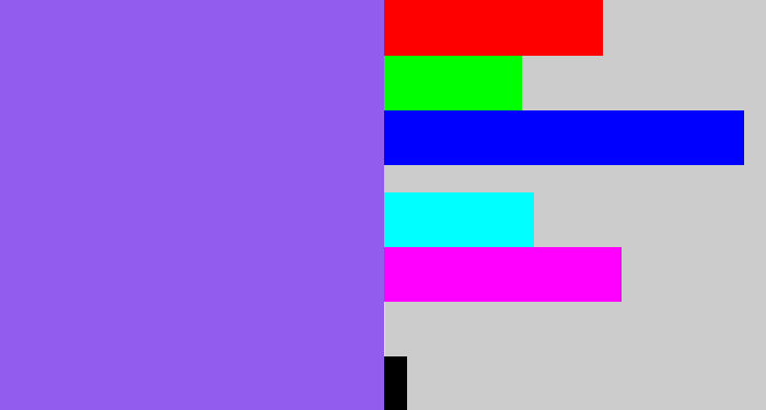 Hex color #925cef - purpley