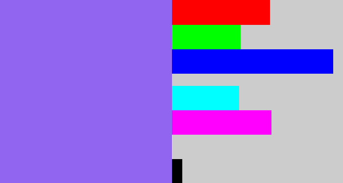 Hex color #9265f0 - purpley