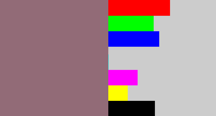 Hex color #926b77 - reddish grey