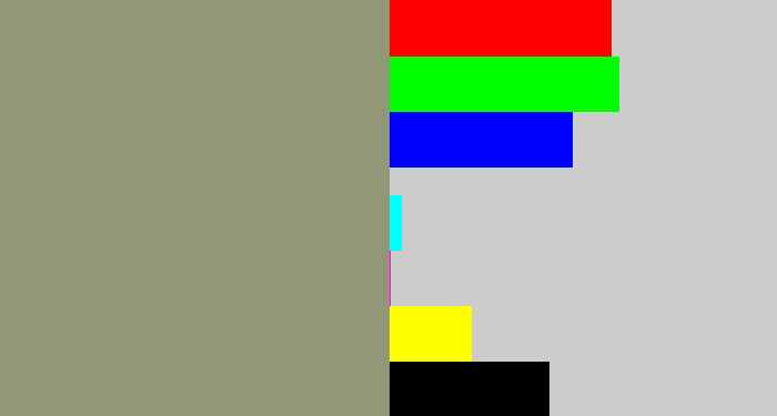 Hex color #929777 - grey/green