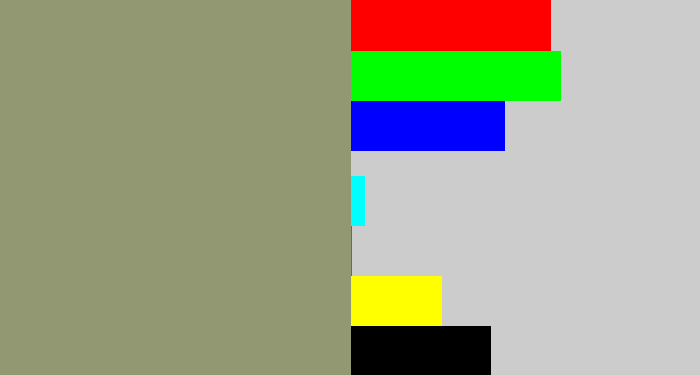 Hex color #929871 - grey/green