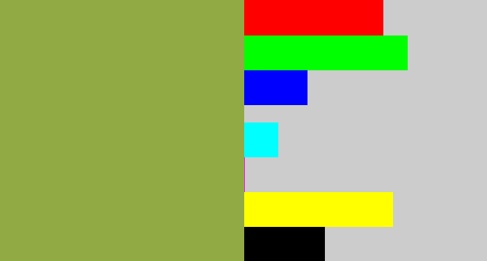 Hex color #92aa43 - booger