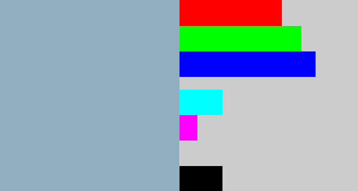 Hex color #92aec1 - bluegrey