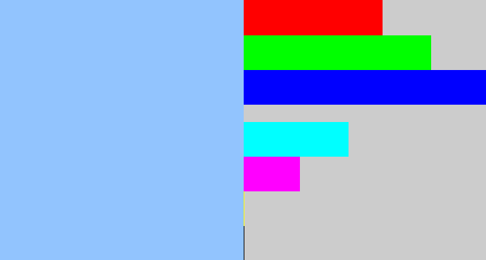 Hex color #92c4fe - light blue