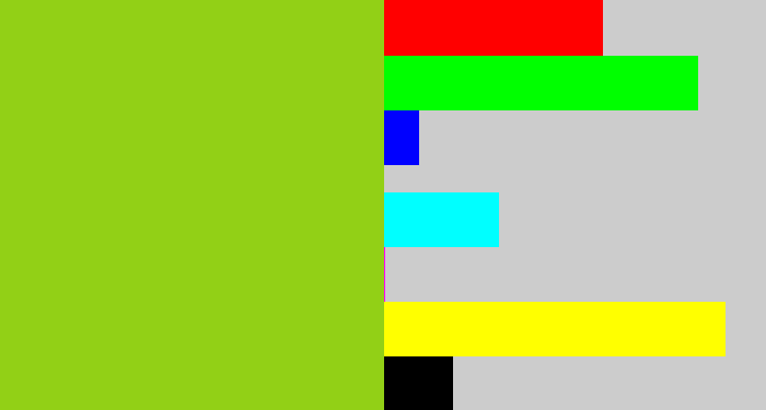 Hex color #92d016 - slime green