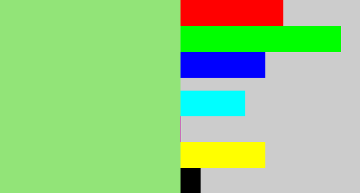 Hex color #92e478 - light green