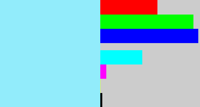 Hex color #92ecfb - robin's egg blue