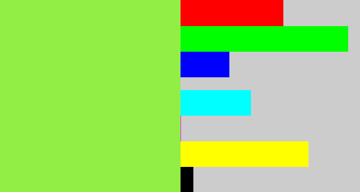 Hex color #92ee45 - kiwi