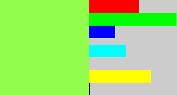 Hex color #92fd4c - kiwi