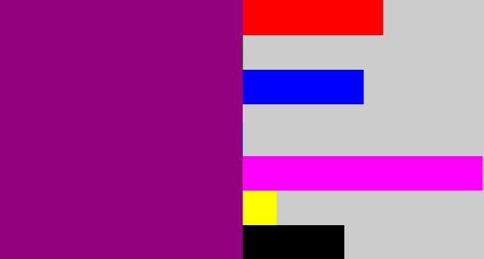 Hex color #93017f - red violet