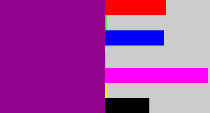 Hex color #930390 - barney purple