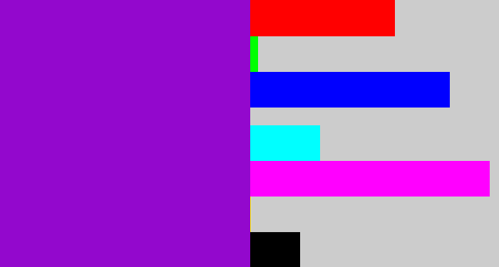 Hex color #9308cd - violet