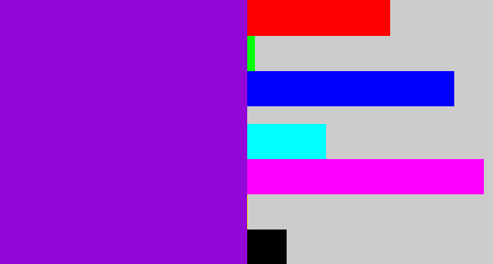 Hex color #9308d7 - violet