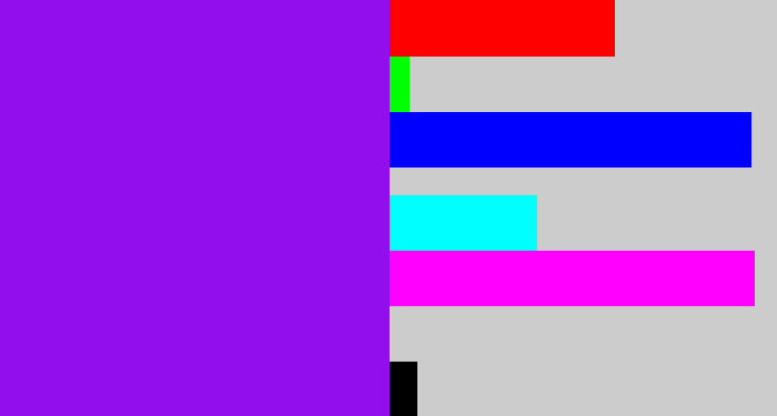 Hex color #930eed - violet