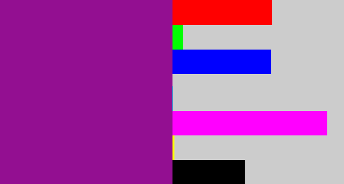 Hex color #930f91 - barney purple