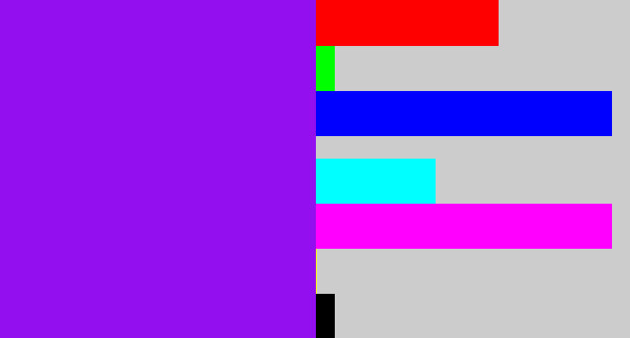 Hex color #930fef - violet
