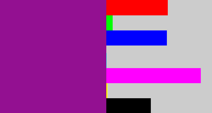 Hex color #931091 - barney purple