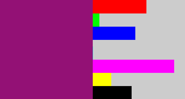 Hex color #931175 - red violet