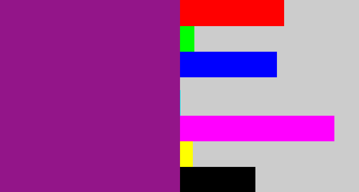 Hex color #931589 - warm purple