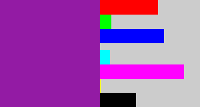 Hex color #931ba4 - purple
