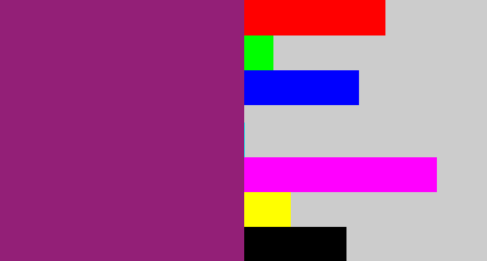 Hex color #931f77 - warm purple