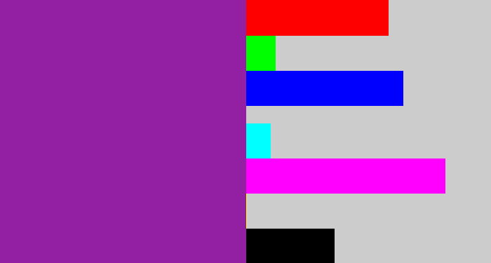 Hex color #931fa3 - purple