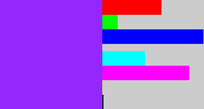 Hex color #9327fd - electric purple