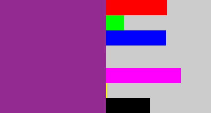 Hex color #932b92 - warm purple
