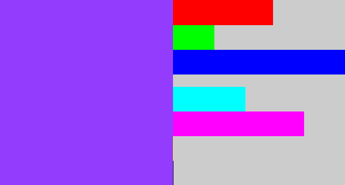 Hex color #933cfe - electric purple