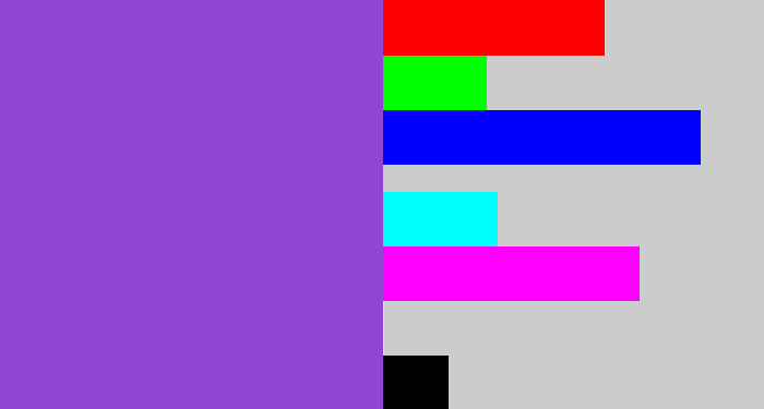 Hex color #9346d3 - purpley