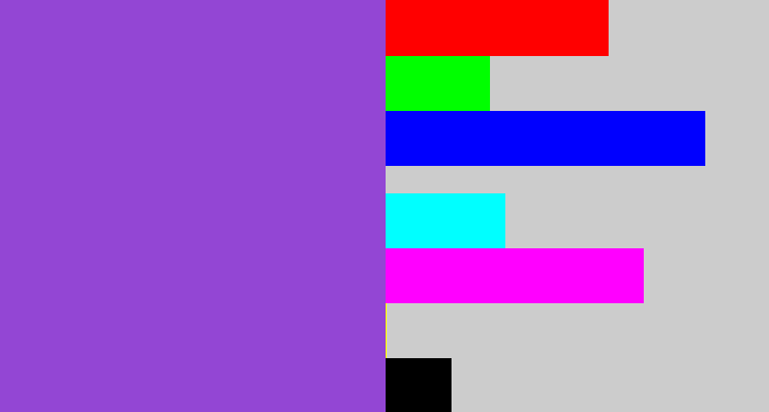 Hex color #9346d4 - purpley