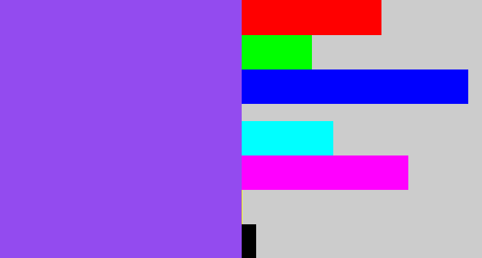 Hex color #934bef - purpley