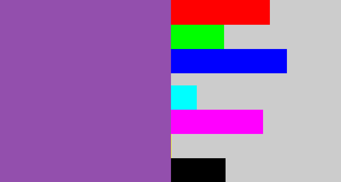 Hex color #934fad - purply