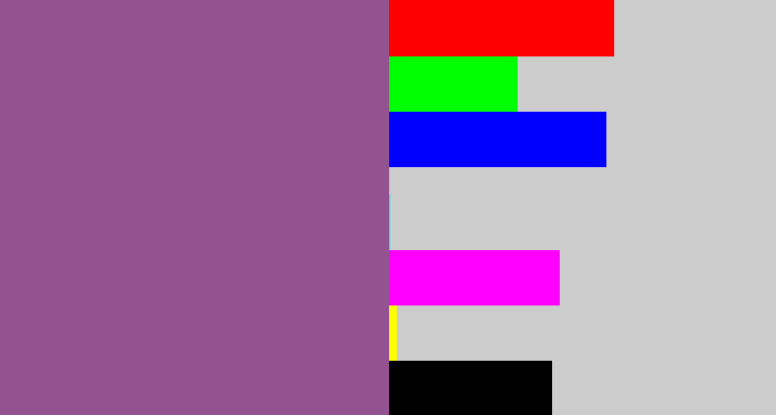 Hex color #935390 - purplish