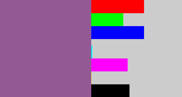 Hex color #935995 - purplish