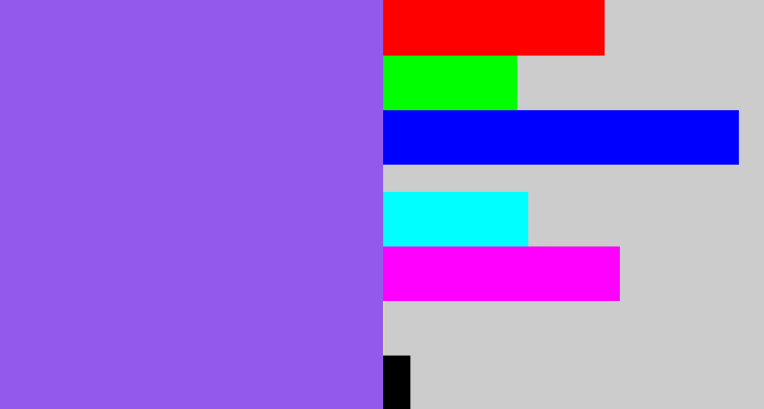 Hex color #9359ed - purpley