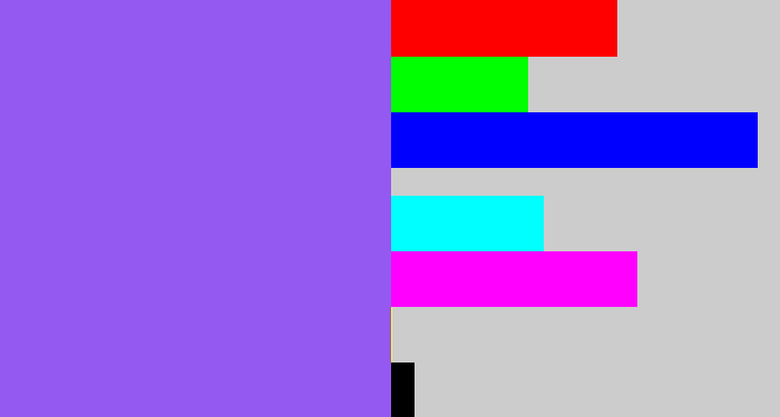Hex color #9359f0 - purpley