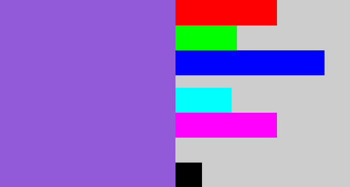 Hex color #935ad8 - purpley