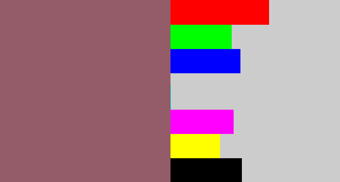 Hex color #935c68 - dark mauve