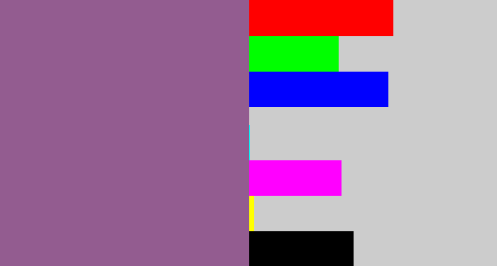 Hex color #935c90 - purplish