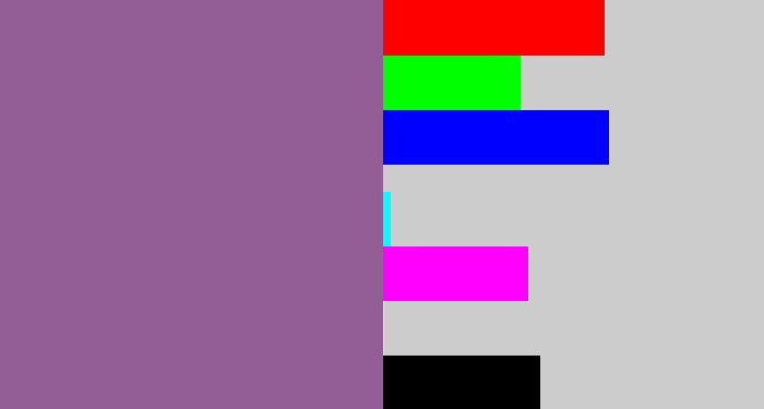 Hex color #935d96 - purplish