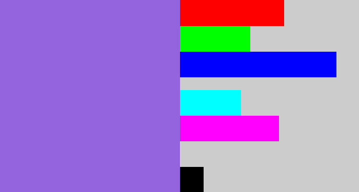 Hex color #9364de - purpley